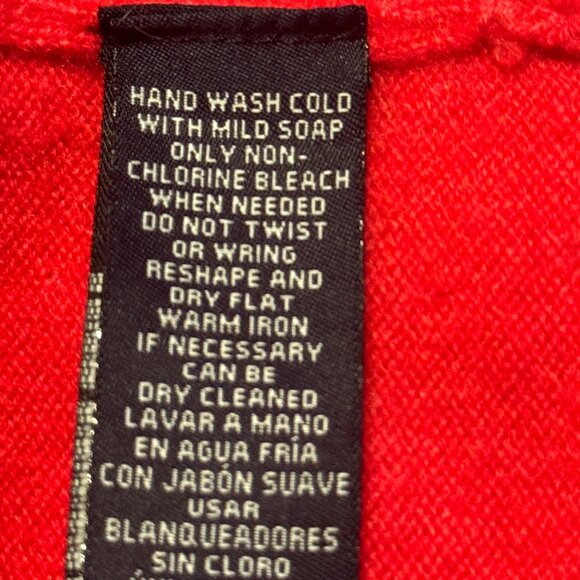 Jones New York Women Pet Sz S Mongolian Cashmere Red Sweater  Pullover Cowl Neck - Picture 9 of 9